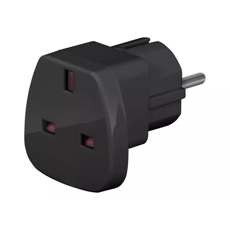 Wentronic Goobay Ταξιδιωτικός Αντάπτορας, Μαύρο - UK Βύσμα > τύπου F (τύπου F, CEE 7/7) (94271)