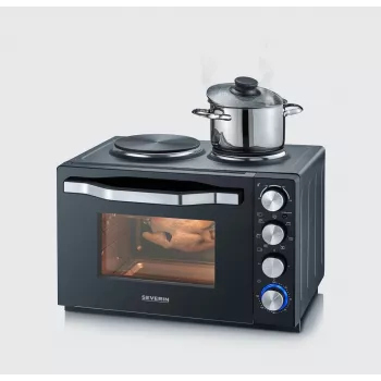 Severin TO 2073 XXL μίνι φούρνος 60 L 2200 W μαύρο με γκριλ