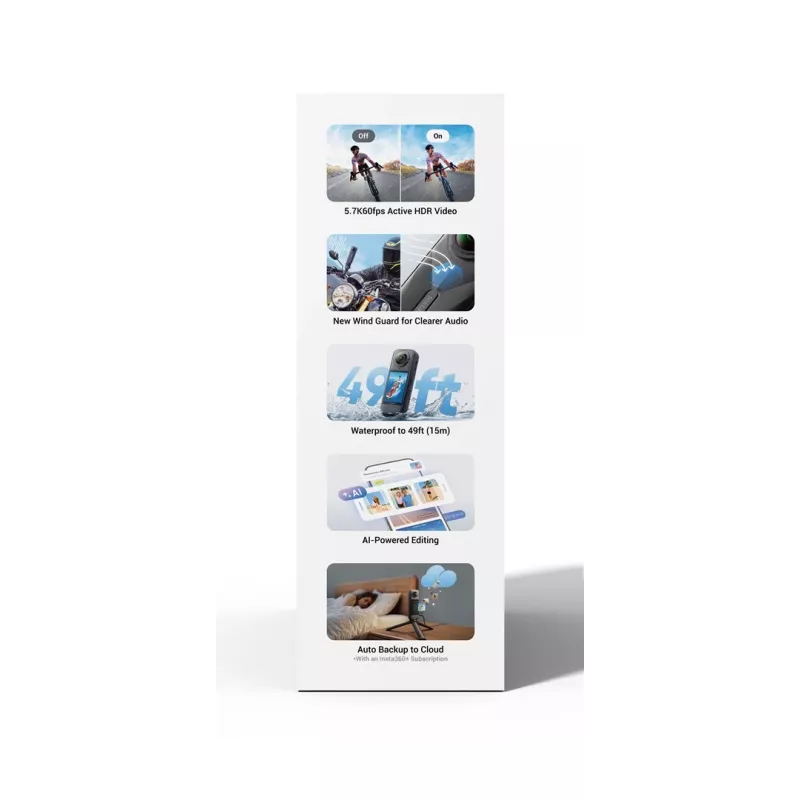 Insta360 X5 Bundle αθλητική κάμερα 72 MP 8K Ultra HD 360°