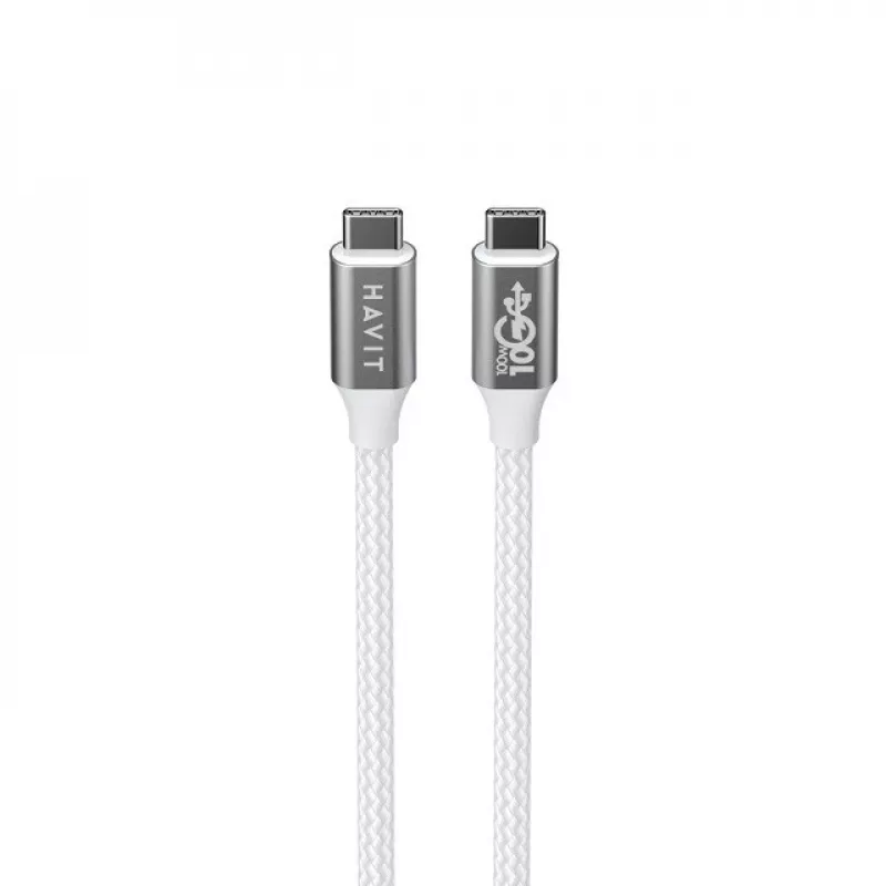 Havit CB6290 καλώδιο USB Type-C σε USB Type-C 1 m 10 Gbit/s γκρι λευκό