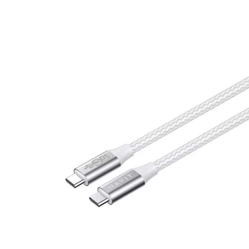 Havit CB6290 καλώδιο USB Type-C σε USB Type-C 1 m 10 Gbit/s γκρι λευκό