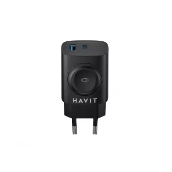 Havit UC132 EU GaN φορτιστής 22W διπλής θύρας ασύρματη φόρτιση μαύρος