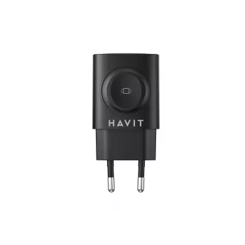 Havit UC132 EU GaN φορτιστής 22W διπλής θύρας ασύρματη φόρτιση μαύρος