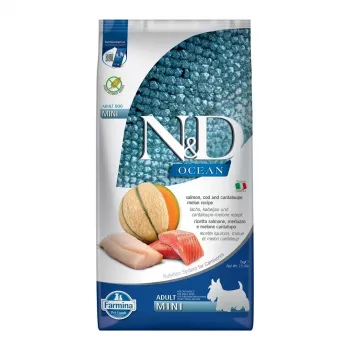FARMINA N&D Ocean Dog Salmon, Cod, Cantaloupe, Melon Adult Mini - ξηρά τροφή για σκύλους - 7 kg