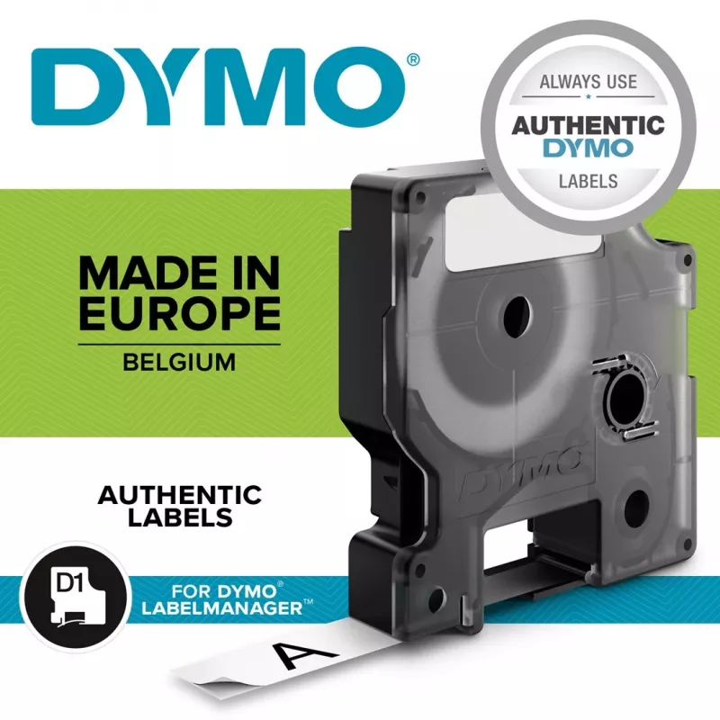 DYMO D1 ταινία ετικετών νάιλον S0718050, 19 mm x 3,5 m, μαύρο σε λευκό