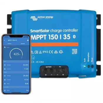 Ρυθμιστής φόρτισης ηλιακών MPPT Victron Energy SmartSolar 150/35 – είσοδος 150 V, έξοδος 35 A
