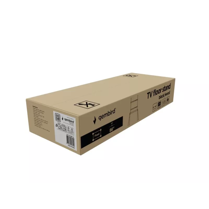 Βάση δαπέδου για TV 55-86/BLK/WOOD TVS-86F-01-BK Gembird