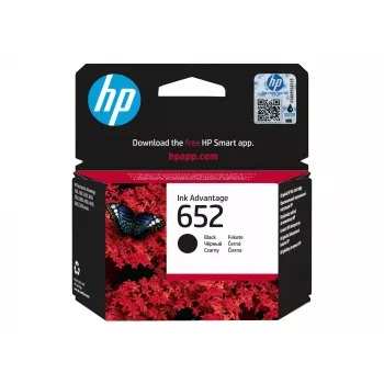 HP 652 μαύρο γνήσιο μελανοδοχείο Ink Advantage