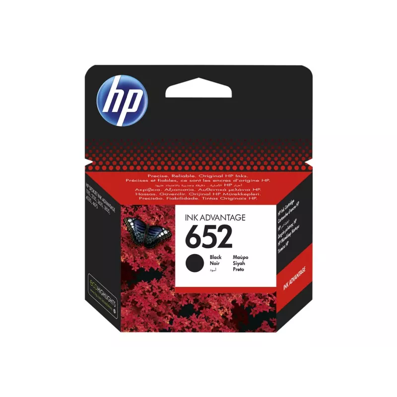 HP 652 μαύρο γνήσιο μελανοδοχείο Ink Advantage