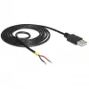 DELOCK καλώδιο USB 2.0 Type-A αρσενικό > 2x ανοιχτά άκρα καλωδίου