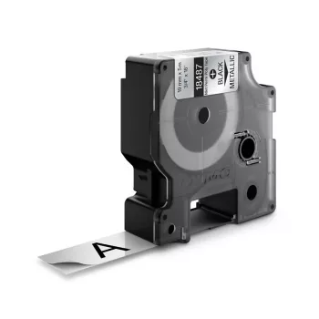 DYMO 19 mm RHINO Permanent Polyester - μαύρο σε γκρι - πολυεστέρας - D1 - Βέλγιο - κουτί (S0718200)