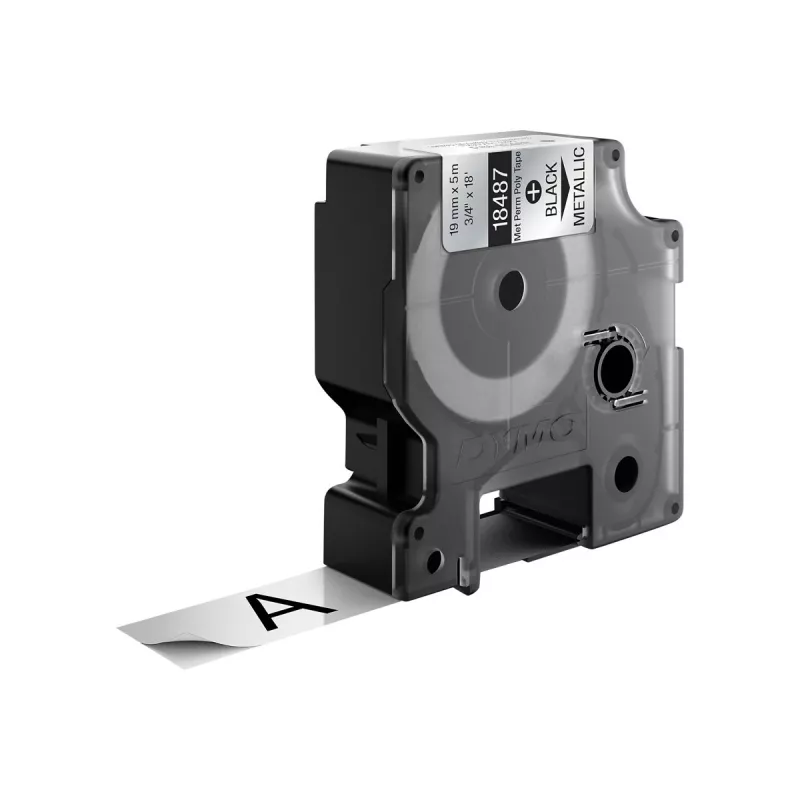 DYMO 19 mm RHINO Permanent Polyester - μαύρο σε γκρι - πολυεστέρας - D1 - Βέλγιο - κουτί (S0718200)