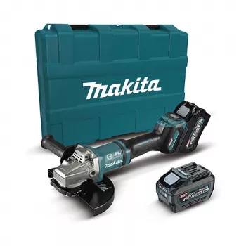 Επαναφορτιζόμενος γωνιακός τροχός GA038GT201 XGT 40Volt μπλε μαύρο 2x μπαταρία Li-Ion XGT 5,0Ah βαλίτσα