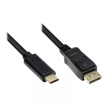 Καλώδιο προσαρμογέα USB-C™ αρσενικό σε DisplayPort 1.2 αρσενικό, 4K2K / UHD 60Hz, CU, μαύρο, 5m, Good Connections® (GC-M0108)