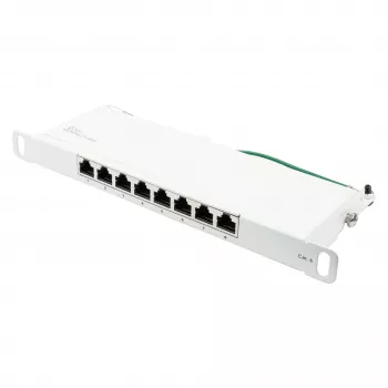 Patchpanel 25,40cm (10) Cat. 6, 8-Port, 0,5 HE, STP θωρακισμένο, άνοιγμα χωρίς εργαλεία, Λευκό (RAL9010), Good (GC-N0125)