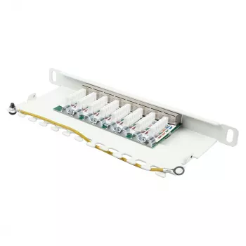 Patchpanel 25,40cm (10) Cat. 6, 8-Port, 0,5 HE, STP θωρακισμένο, άνοιγμα χωρίς εργαλεία, Λευκό (RAL9010), Good (GC-N0125)