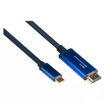 Good Connections GC 4520-CSF010B - Καλώδιο προσαρμογέα USB C> HDMI, 4K@60Hz, εύκαμπτο, 1,0 m - Ψηφιακό/Δεδομένα - Ψηφιακό/Οθόνη/Βίντεο