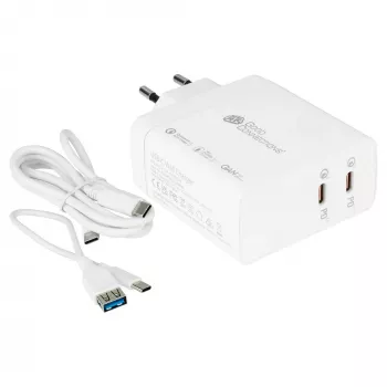 Good Connections GC USB-Fast Charger 140W GaN-Technologie, 2x USB-C, PD 3.1, QC 5.0, PPS λευκό -• USB-ταχυφορτιστής 140W• για smartphones