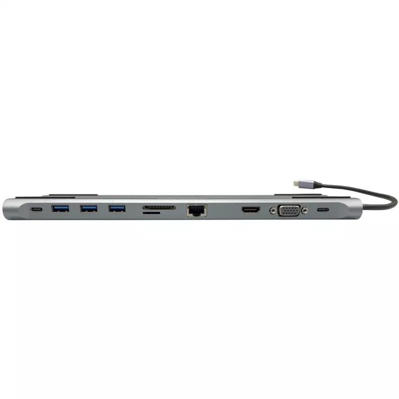 LC-Power LC-HUB-C-MULTI-8 USB-C σε 3xUSB-A/2xUSB-C/HDMI/VGA/MicroSD/SD/RJ45/Ήχος