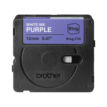 Ταινία ετικετών Brother BTAG-F35 λευκό σε μωβ 1,2 cm 4 m