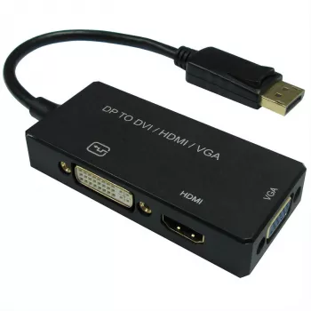 12993153, 0,1 m, DisplayPort, VGA D-Sub + HDMI + DVI, βύσμα αρσενικό, υποδοχή θηλυκή, ευθύ