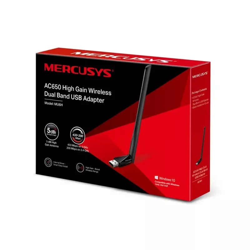 Mercusys AC650 High Gain ασύρματος προσαρμογέας USB dual-band