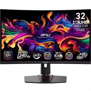 MSI MPG 321URXDE QD-OLED, Οθόνη Gaming 80 cm (31.5 ίντσες), μαύρο, UltraHD/4K, QD-OLED, Adaptive-Sync, USB-C, Panel 240Hz (9S6-3DD29A-056)