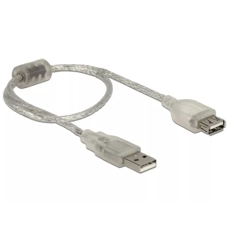 Delock 82244, 0,3 m, USB A, USB A, USB 2.0, 0,48 Gbit/s, διαφανές