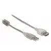 Delock 82244, 0,3 m, USB A, USB A, USB 2.0, 0,48 Gbit/s, διαφανές