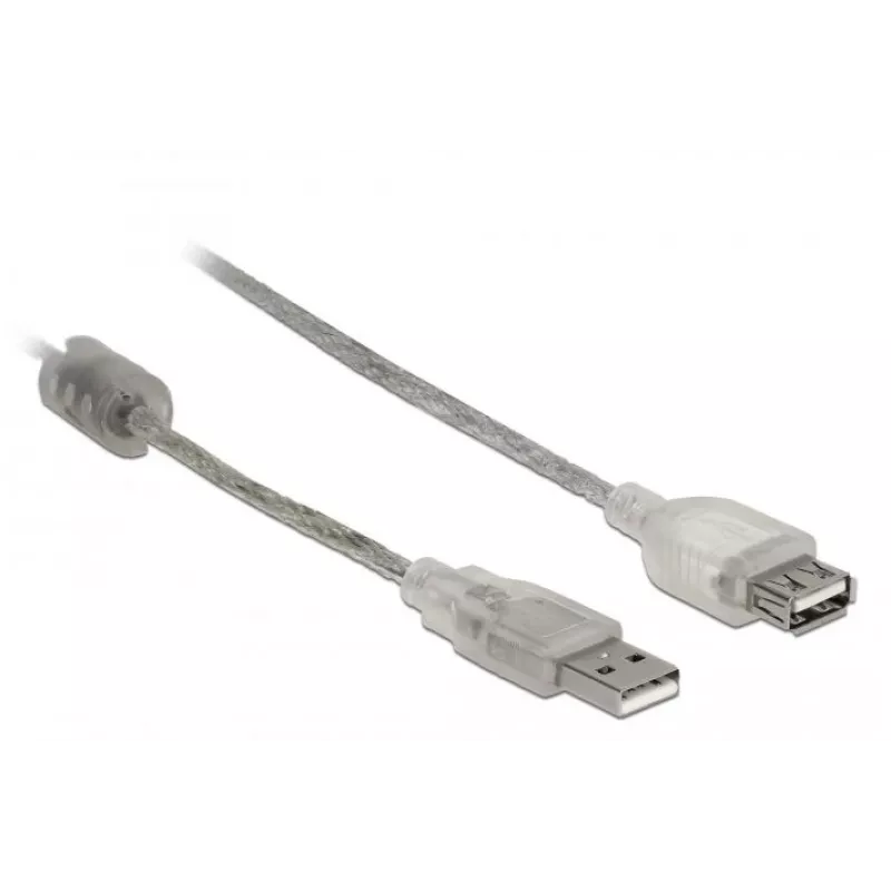 Delock 82244, 0,3 m, USB A, USB A, USB 2.0, 0,48 Gbit/s, διαφανές