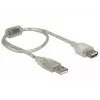 Delock 82244, 0,3 m, USB A, USB A, USB 2.0, 0,48 Gbit/s, διαφανές