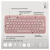 Logitech Pebble 2 Combo Πληκτρολόγιο Ποντίκι με Universal RF Wireless + Bluetooth QWERTZ Γερμανικό Ροζ (920-012205)
