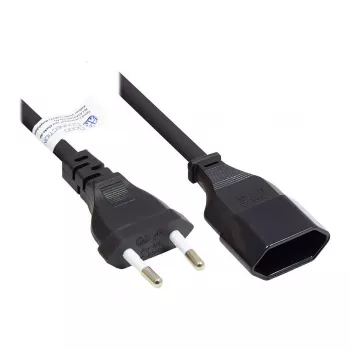 Προέκταση Euro με βύσμα Euro Type-C (ίσιο) σε υποδοχή Euro (ίσια), μαύρο, 0,75 mm², 0,2 m, Good Connections® (P0300-S002)