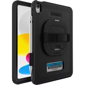 Otter Products OtterBox Defender Series - Πίσω κάλυμμα για tablet - ανθεκτικό - με βάση και λουρί χεριού - μαύρο - για Apple 10,9 ίντσες