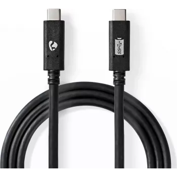 Nedis Καλώδιο USB | USB 3.2 Gen 2 | βύσμα USB-C™ | βύσμα USB-C™ - 100 W | 4K@60Hz | 10 Gbit/s | επινικελωμένο | 1,00 m | Στρογγυλό | PVC | Μαύρο | Κουτί