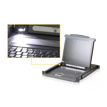 ATEN CL1000M KVM-Switch Τοποθέτηση σε rack, Μαύρο