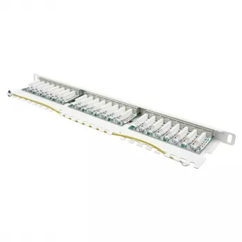 Patchpanel 48,30cm (19) Cat. 6, 24-Port, 0,5 HE, STP θωρακισμένο, άνοιγμα χωρίς εργαλεία, Reinweiß (RAL9010), Goo (GC-N0137)