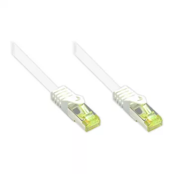 Καλώδιο Patch RJ45 με άκαμπτο καλώδιο Cat.7 και προστασία από τσάκισμα (RNS®), S/FTP, PiMF, χωρίς αλογόνα, 600 MHz, OFC, λευκό, 80 m, Good Connections® (8070R-800W)