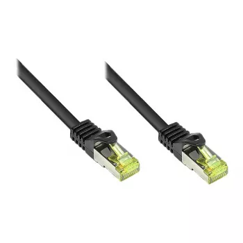Καλώδιο Patch RJ45 με άκαμπτο καλώδιο Cat.7 και προστασία μοχλού ασφάλισης (RNS®), S/FTP, PiMF, χωρίς αλογόνα, 600MHz, OFC, μαύρο, 90m, Good Connections® (8070R-900S)