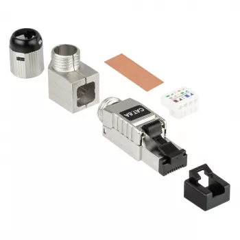 Βύσμα RJ45 Cat. 6A, χωρίς εργαλεία / επιτόπιας συναρμολόγησης, STP θωρακισμένο, Μέταλλο, 5 κατευθύνσεις, Good (GC-N0165)