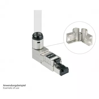 Βύσμα RJ45 Cat. 6A, χωρίς εργαλεία / επιτόπιας συναρμολόγησης, STP θωρακισμένο, Μέταλλο, 5 κατευθύνσεις, Good (GC-N0165)