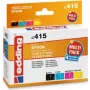 edding μελανοδοχεία εκτυπωτή EDD-415 μαύρο, cyan, magenta, κίτρινο συμβατά με EPSON T1295L, σετ