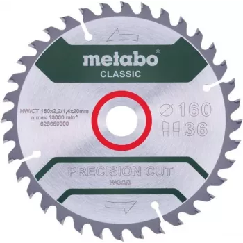 Δίσκος δισκοπρίονου Metabo 628659000 16 cm διάτρηση 2 cm 1 τεμ.