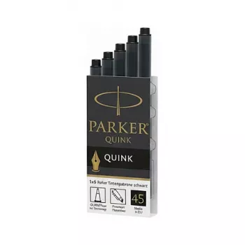 Parker Quink μαύρα μελανοδοχεία, συσκευασία 5 τεμ.