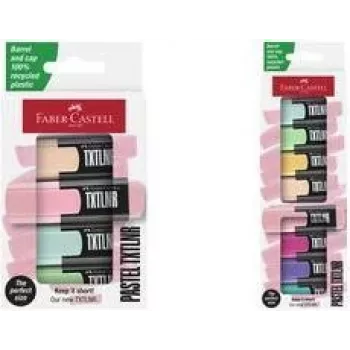 Σετ μαρκαδόρων Faber-Castell 154214 παστέλ υπογραμμιστές, 4 τεμ. – κοραλί, πράσινο, ανοιχτό πράσινο, ροζ