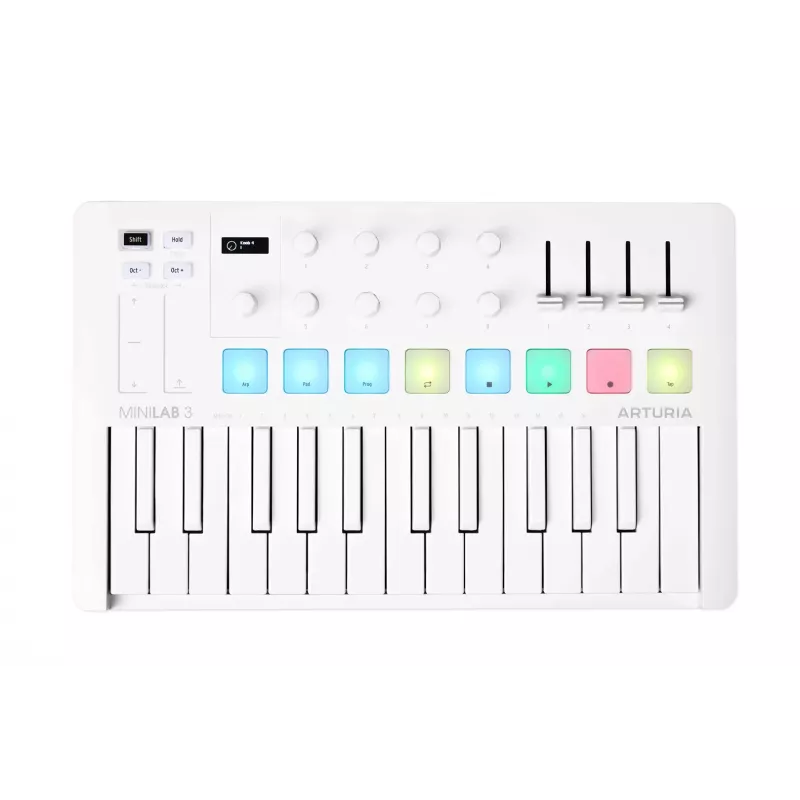 Arturia MiniLab 3 - Πληκτρολόγιο ελέγχου MIDI, λευκό
