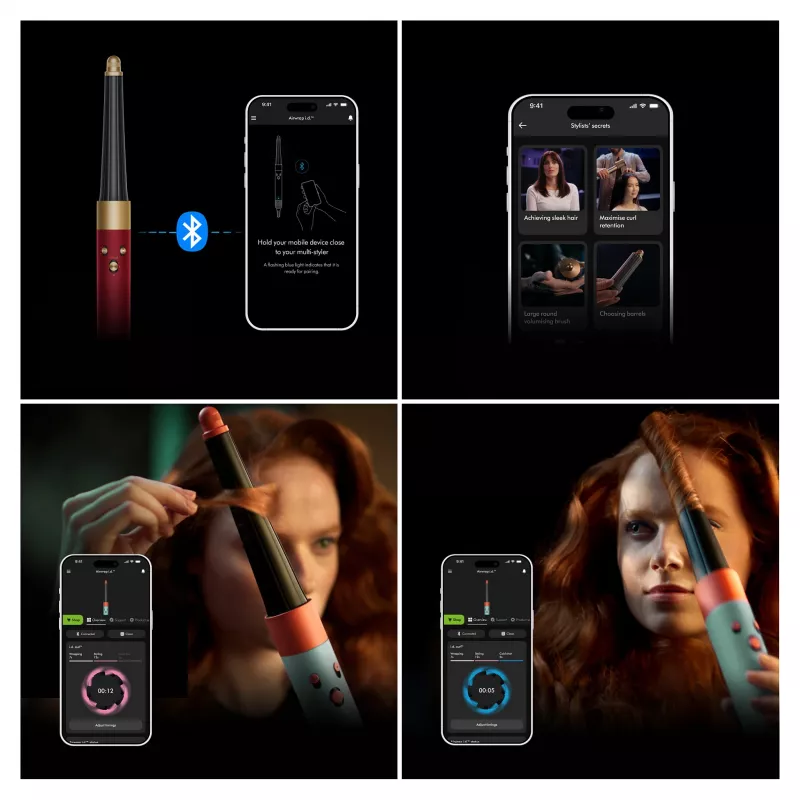 Airwrap i.d. Straight + Wavy Limited Edition, Multistyler Κόκκινο/Χρυσό, Bluetooth