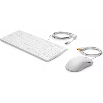 HP Πληκτρολόγιο και ποντίκι USB Healthcare Edition Full-Size Ενσύρματο Λευκό
