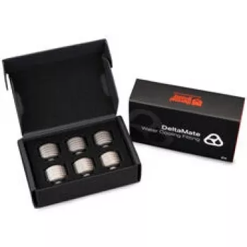 Thermal Grizzly DeltaMate Compression Fitting ST16, Ορείχαλκος G1/4, Νικέλιο, Συσκευασία 6 τεμ. (TG-DM-FIT-6201)