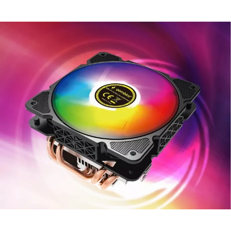 Ψύκτρα CPU Gembird CPU-HURACAN-ARGB-X140 12 cm Μαύρο Λευκό 800-1600 rpm